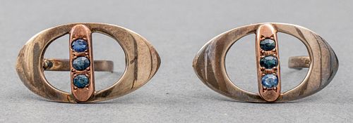 10K ROSE GOLD &AMP; SILVER SAPPHIRE