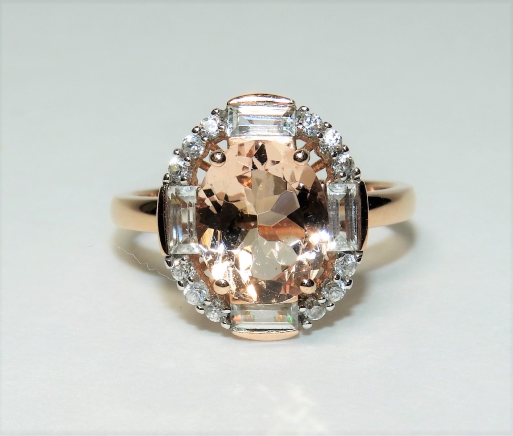 10K ROSE GOLD LADY'S PINK STONE