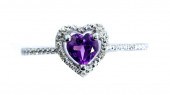 10K WG HEART SHAPED AMETHYST &