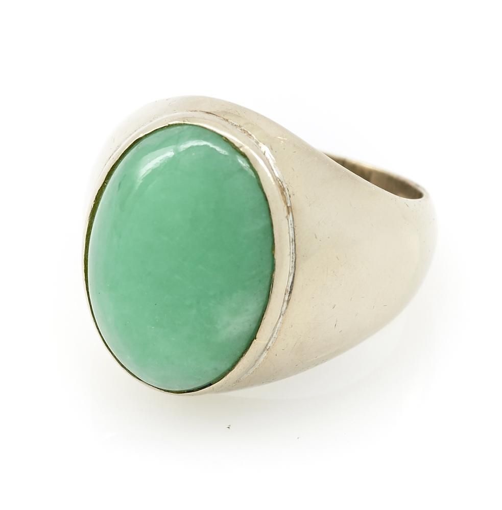 10K WHITE GOLD AND JADE GYPSY