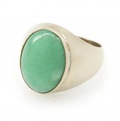 10K WHITE GOLD AND JADE GYPSY