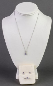 10K WHITE GOLD AND PURPLE STON