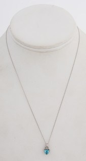 10K WHITE GOLD APATITE & DIAMO