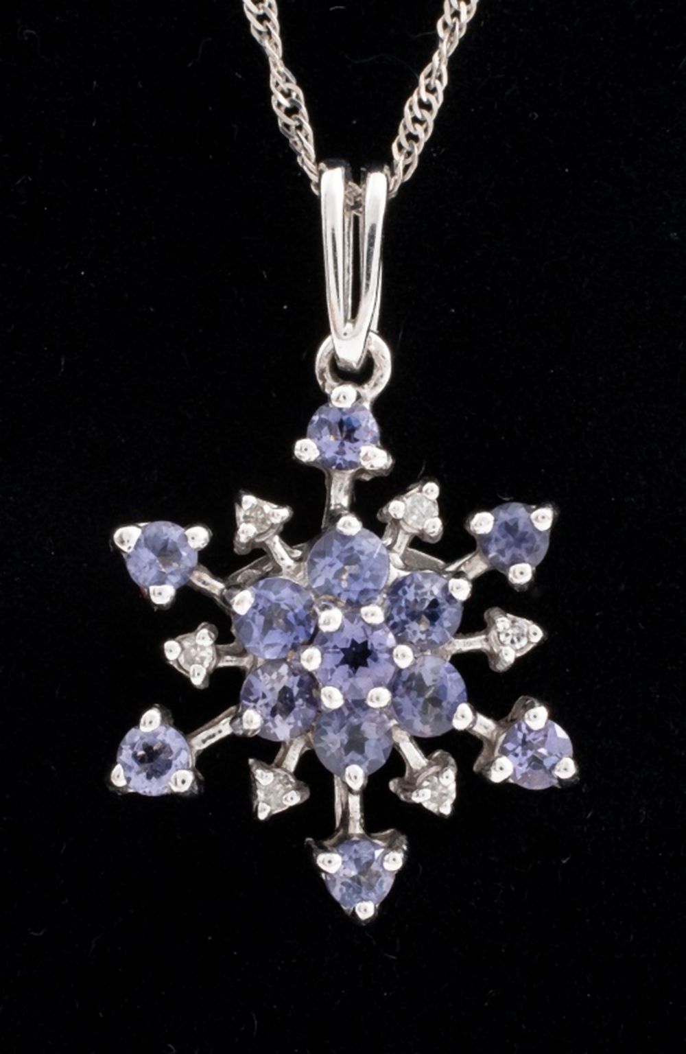 10K WHITE GOLD TANZANITE &