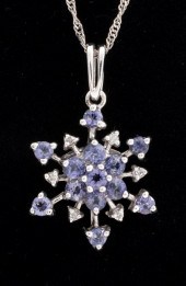 10K WHITE GOLD TANZANITE & DIA
