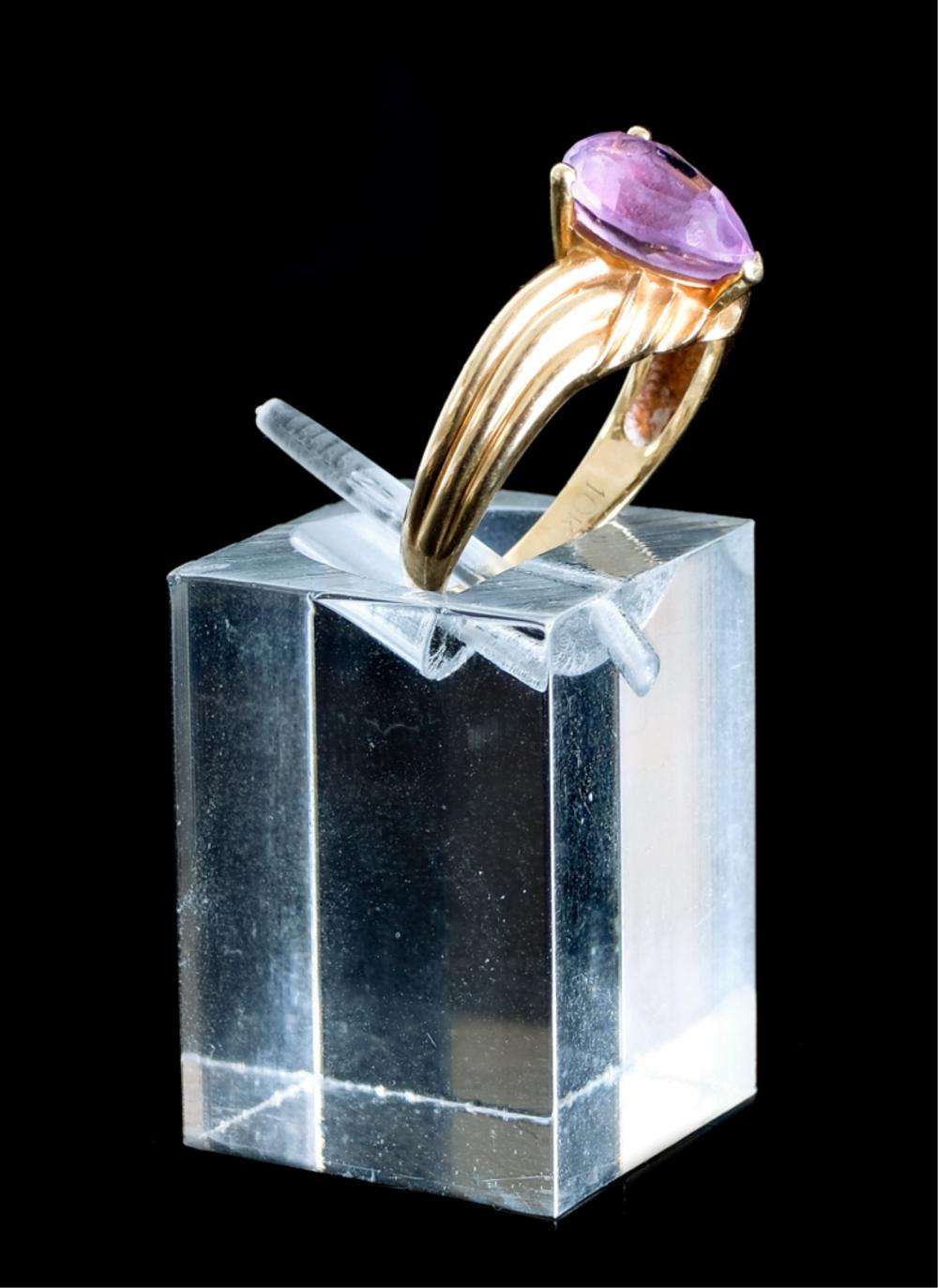 10K YELLOW GOLD & AMETHYST