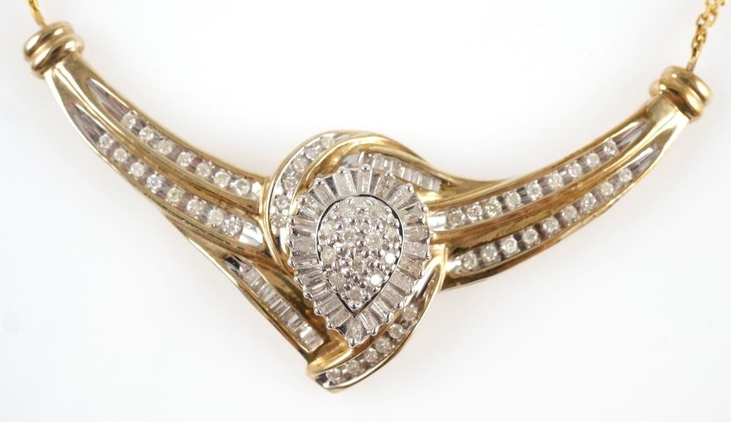 10K YELLOW GOLD & DIAMOND CHEVRON