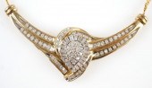 10K YELLOW GOLD & DIAMOND CHEV
