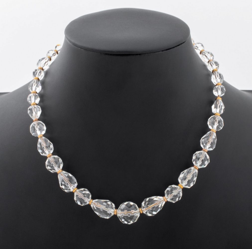 10K YELLOW GOLD FACETED GLASS