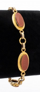 10K YELLOW GOLD GOLDSTONE BRAC