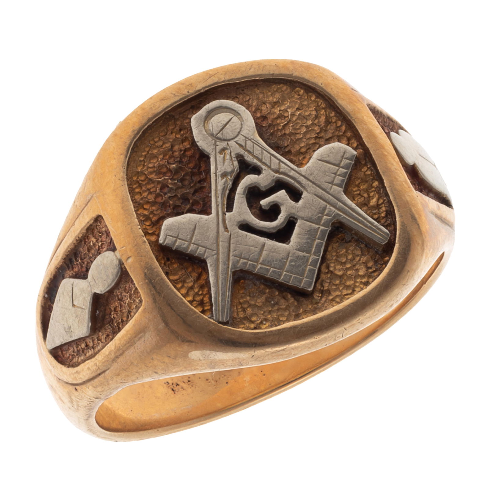 10K YELLOW GOLD MASONIC RING10k