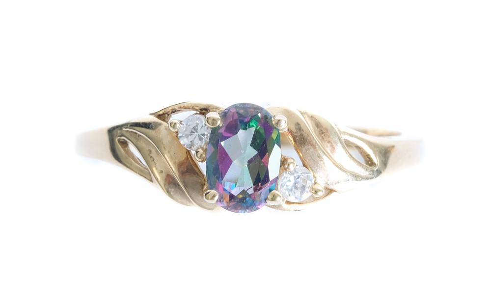 10K YELLOW GOLD MYSTIC TOPAZ