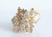 10K YELLOW GOLD RING W/23 DIAM