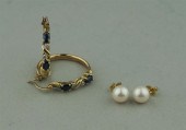 10K YELLOW GOLD, SAPPHIRE AND