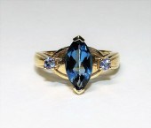10K YELLOW GOLD SPINEL & SIMUL