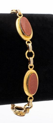 10K YELLOW GOLD SUNSTONE BRACE