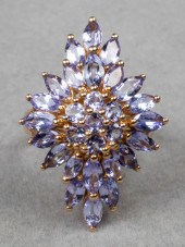 10K YELLOW GOLD TANZANITE COCK
