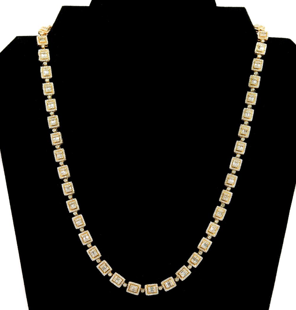 10K YG 18.55CTW DIAMOND LINK TENNIS