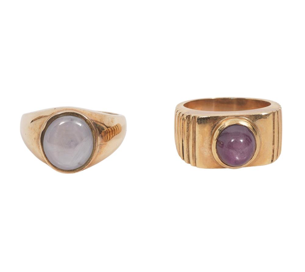 10K YG CABOCHON STAR SAPPHIRE