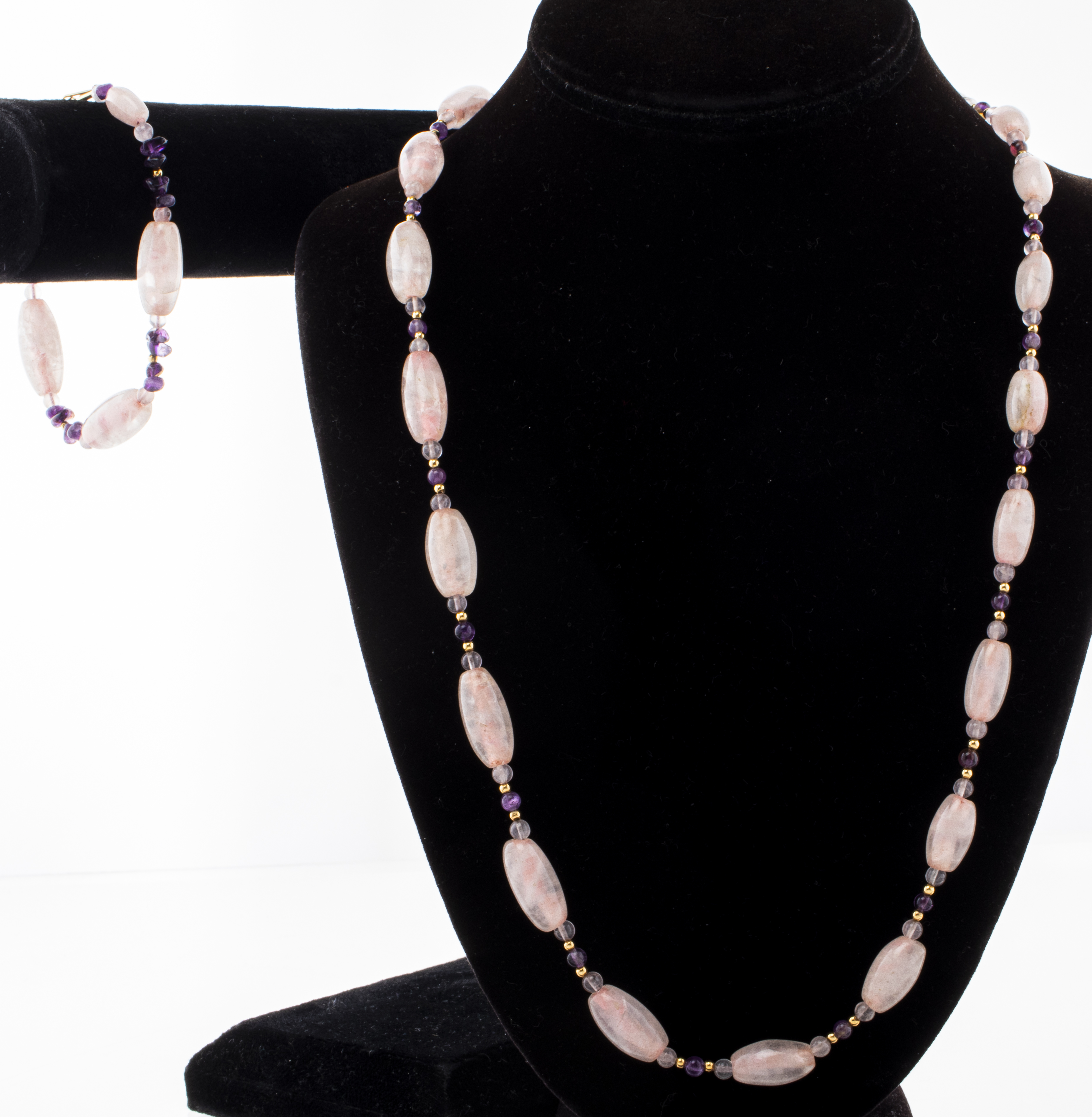 10K YG, ROSE QUARTZ & AMETHYST