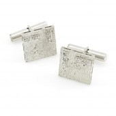 10KWG CUFFLINKS, BRUSHED SQUAR