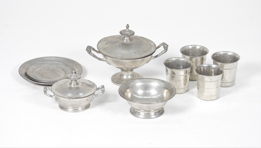 10PC 19C. MINIATURE PEWTER DOLL TOY