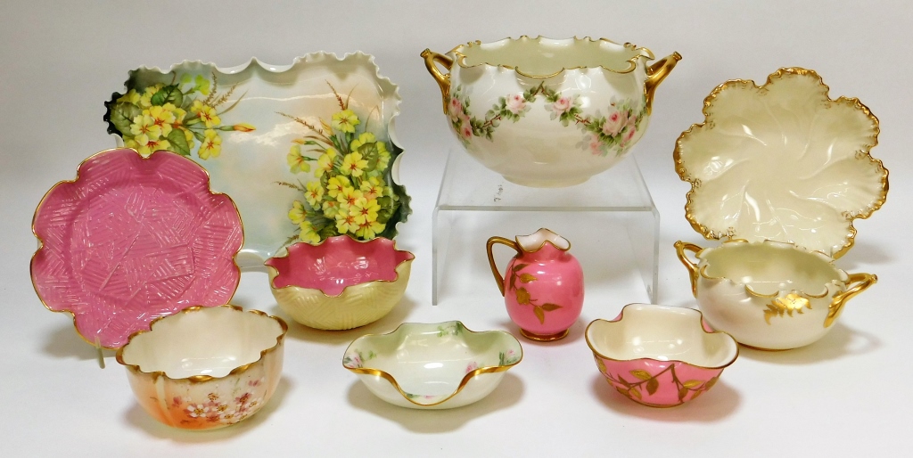 10PC AMERICAN BELLEEK FLOWERS &