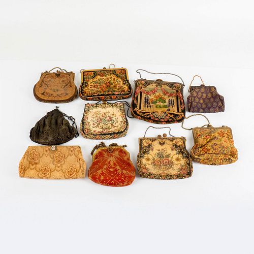 10PC ANTIQUE EUROPEAN EMBROIDERED