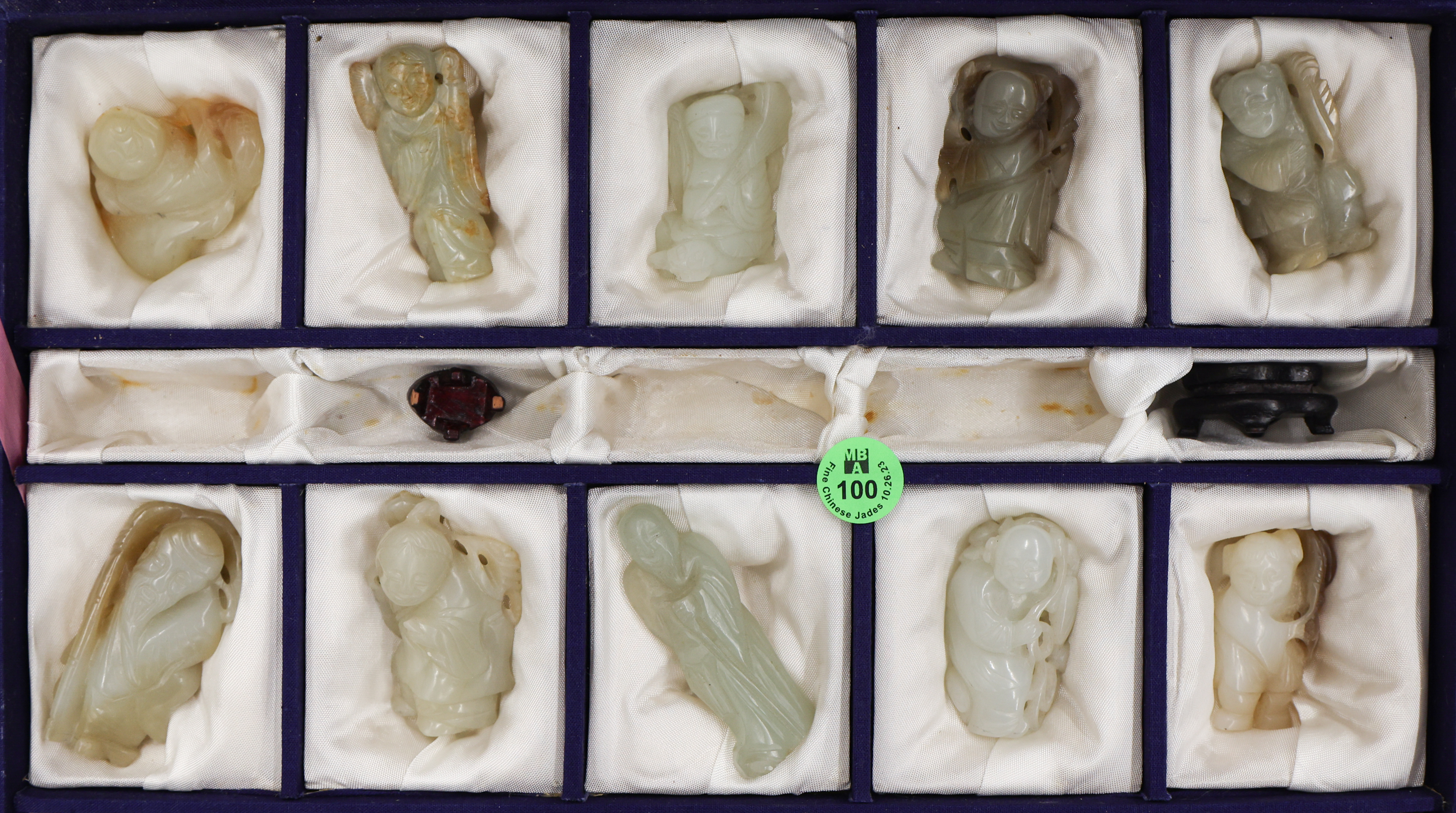 10pc Chinese Jade Standing Figure &