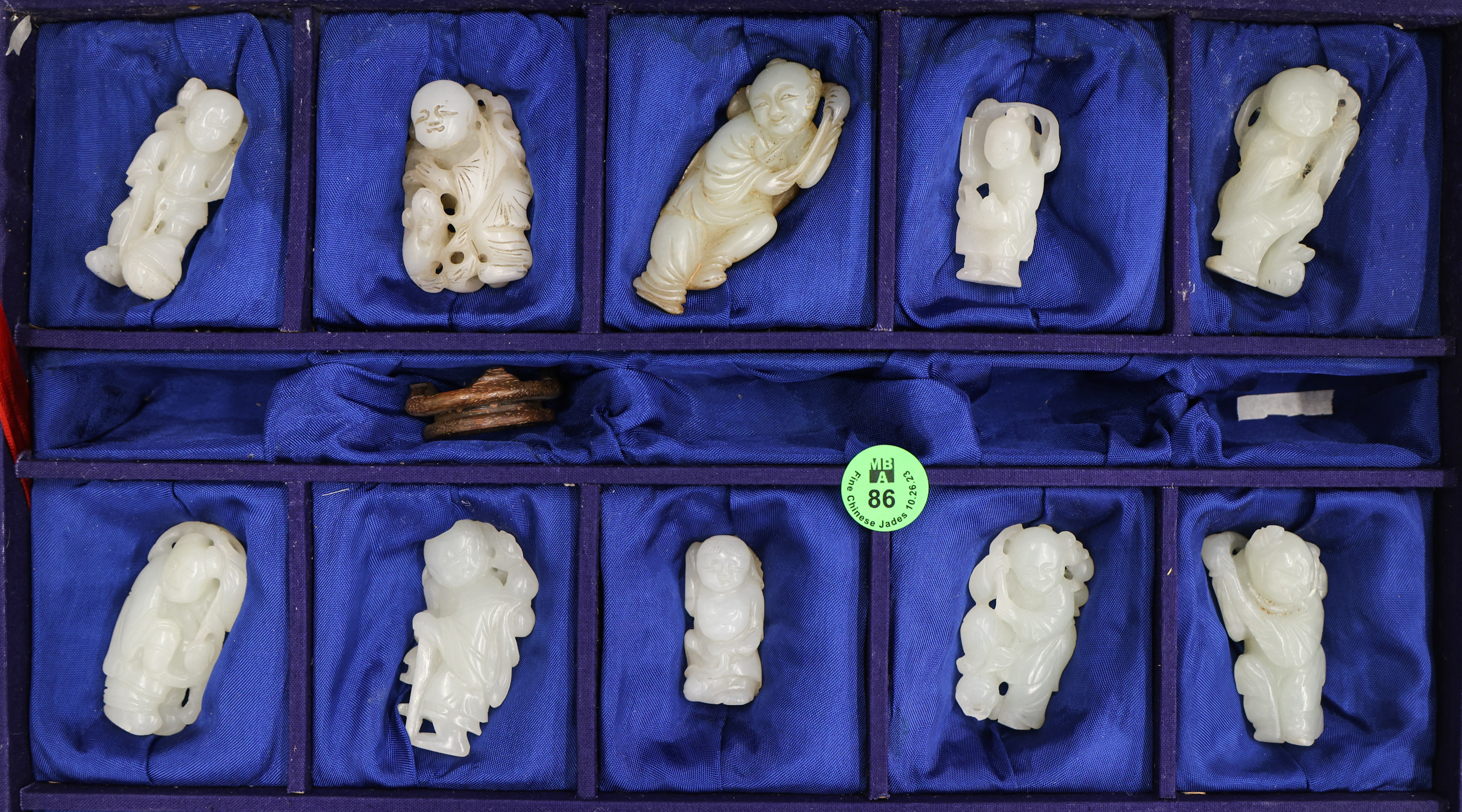 10pc Chinese White Jade Children