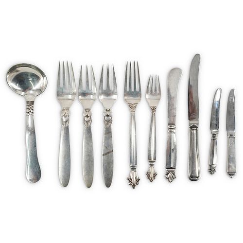 (10PC) GEORG JENSEN STERLING SILVER