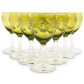(10PC) GREEN DEPRESSION GLASS