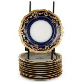 (10PC) LIMOGES PORCELAIN COBAL