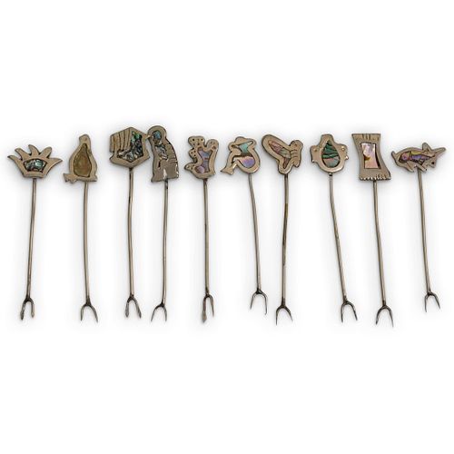 (10PC) MEXICAN STERLING OLIVE