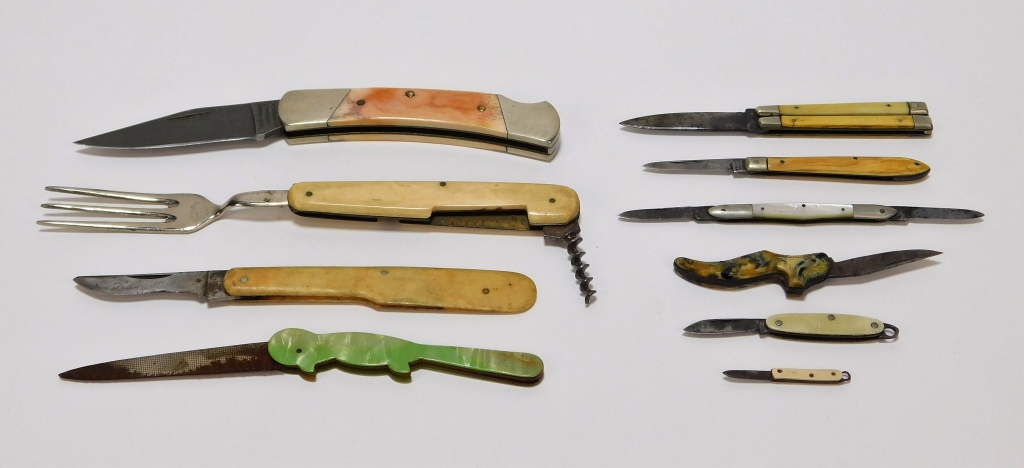 10PC MINIATURE BONE POCKET KNIFE