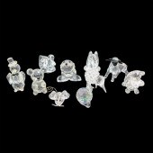 10PC MINIATURE GLASS FIGURINES