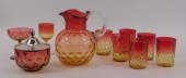 10PC VICTORIAN AMBERINA GLASSW