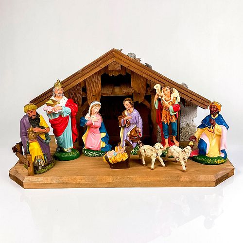 10PC VINTAGE WOODEN NATIVITY
