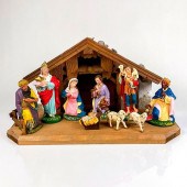 10PC VINTAGE WOODEN NATIVITY S