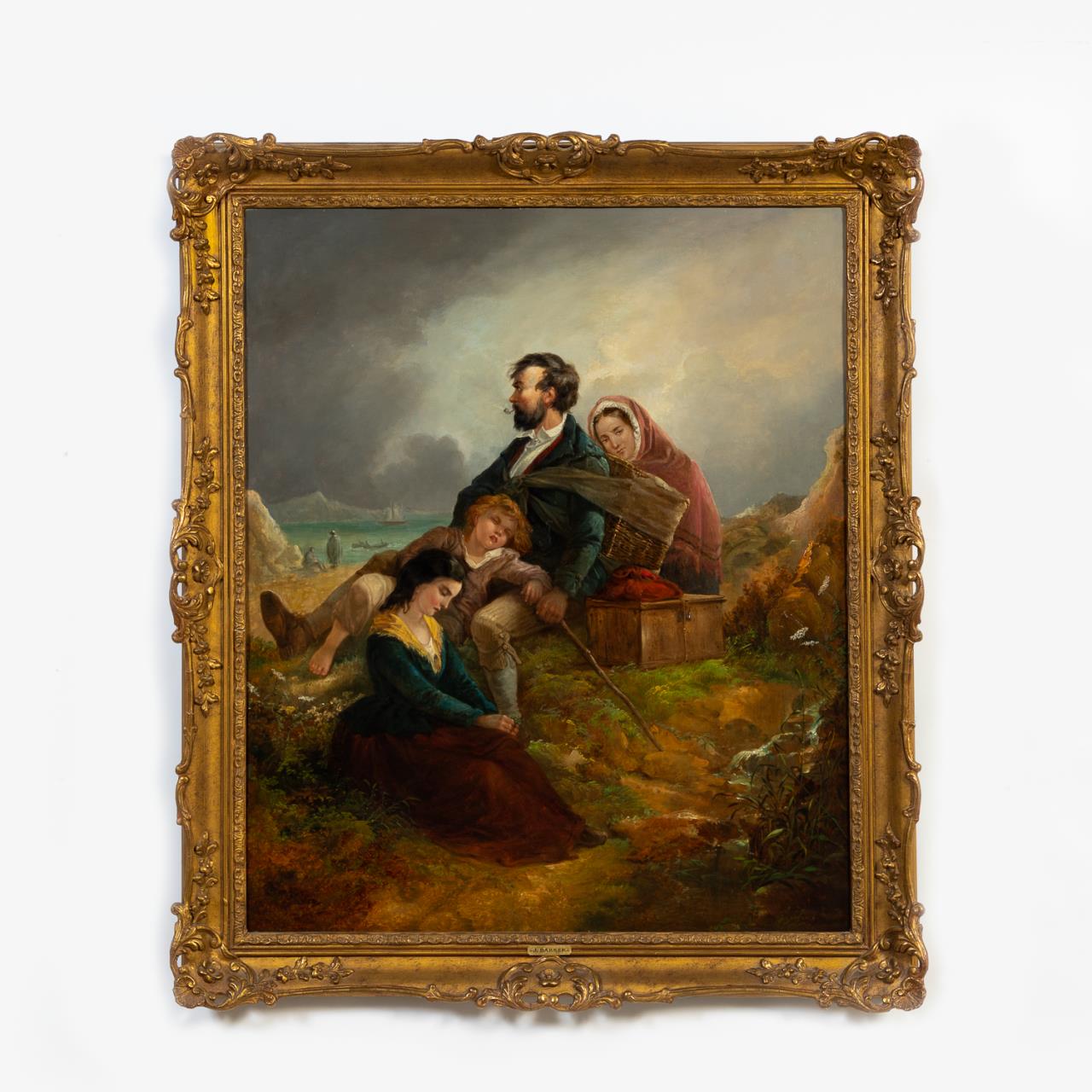 10TH C. OIL ON CANVAS, FAMILY BY
