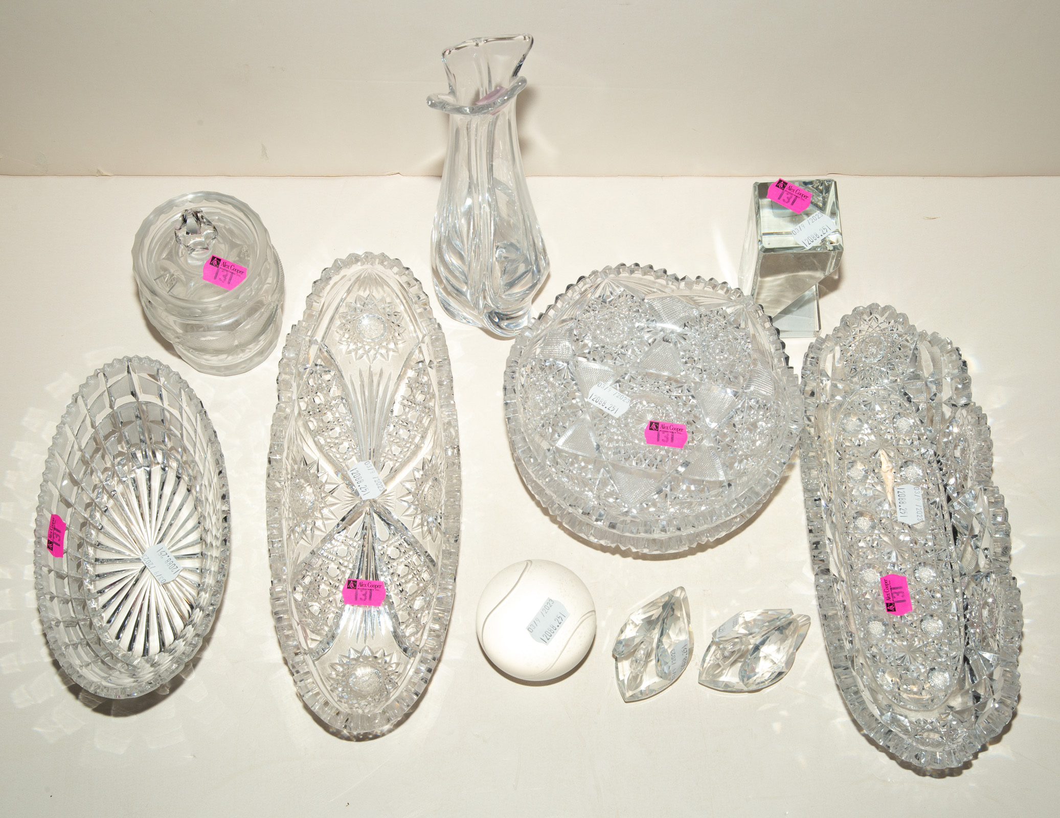 11 ASSORTED CUT GLASS & OTHER GLASS