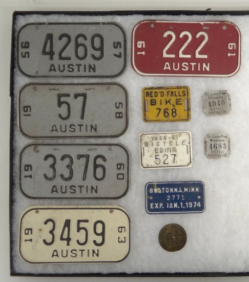 (11) bicycle license plates.