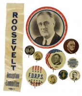 (11) CAMPAIGN PINS, ROOSEVELT