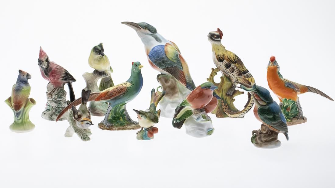 11 CERAMIC BIRDS INCLUDING