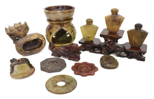 (11) CHINESE CARVED JADE &
