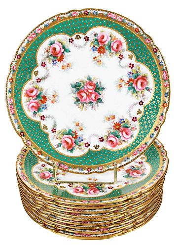 11 COPELANDS PORCELAIN GILT