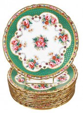 11 COPELANDS PORCELAIN GILT DE