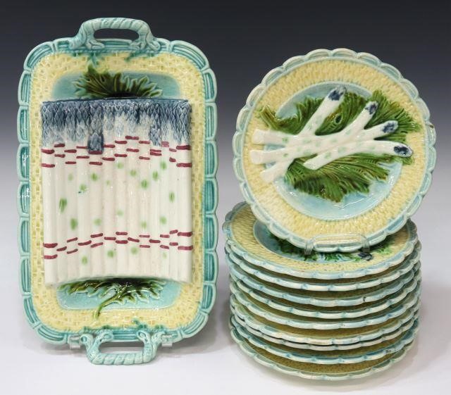 (11) FRENCH MAJOLICA ASPARAGUS