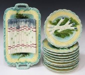 (11) FRENCH MAJOLICA ASPARAGUS