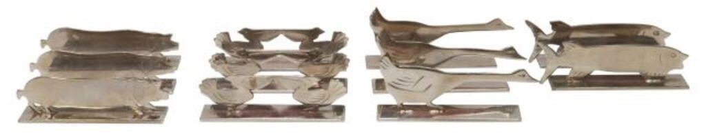 (11) FRENCH SILVER-TONE METAL